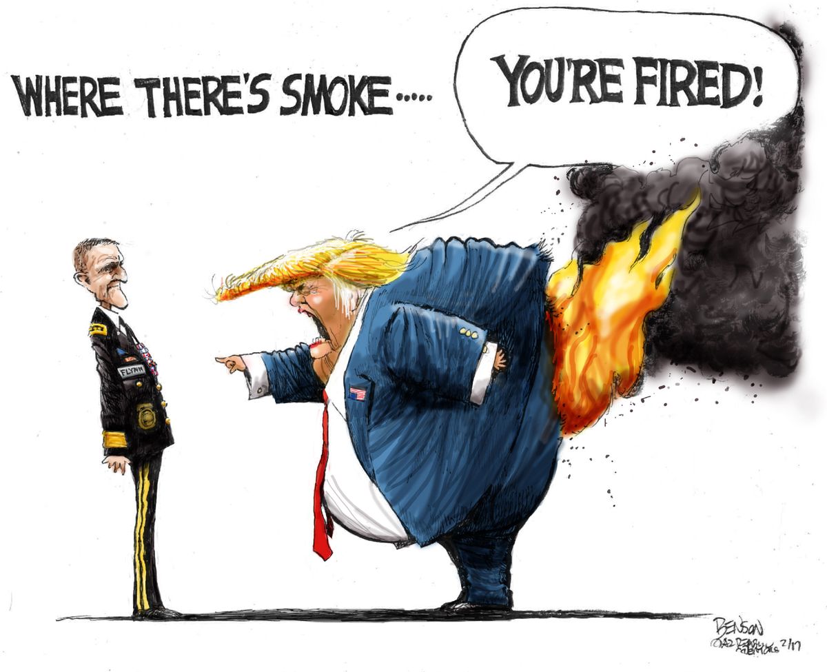 Political Cartoon U.S. Flynn Trump you're fired | The Week