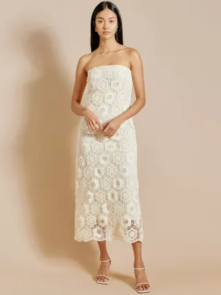 Albaray Bandeau Crochet Dress, Cream