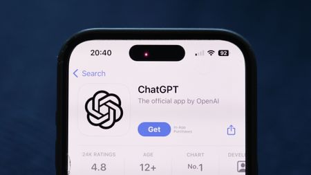 ChatGPT on App Store displayed on a phone screen is seen in this illustration photo taken in Poland on June 5, 2024. 