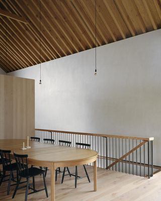 Dining area inside Redhill Barn in the UK