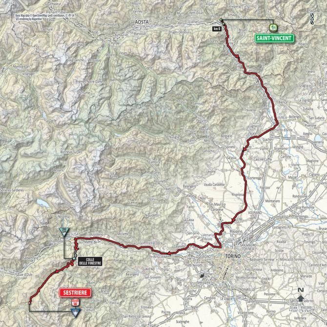 Giro d'Italia 2015: stage 20 route map