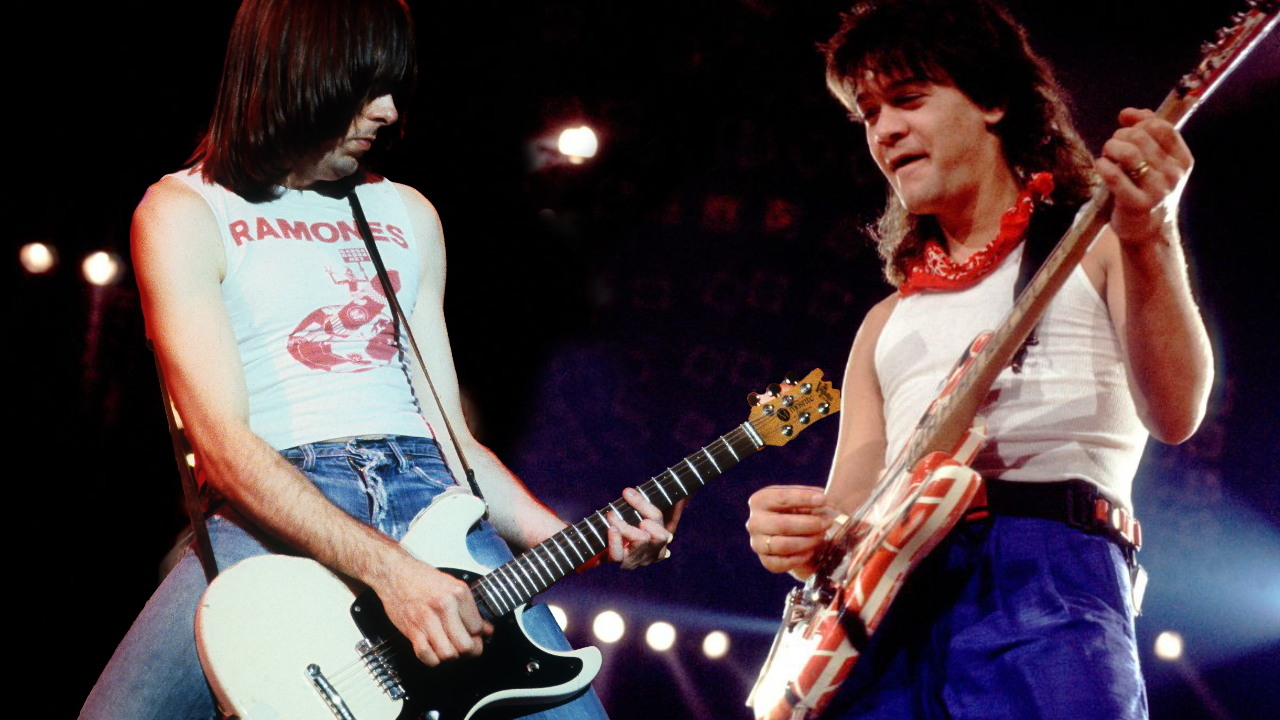 A mashup of a pic of Johnny Ramone and Eddie Van Halen