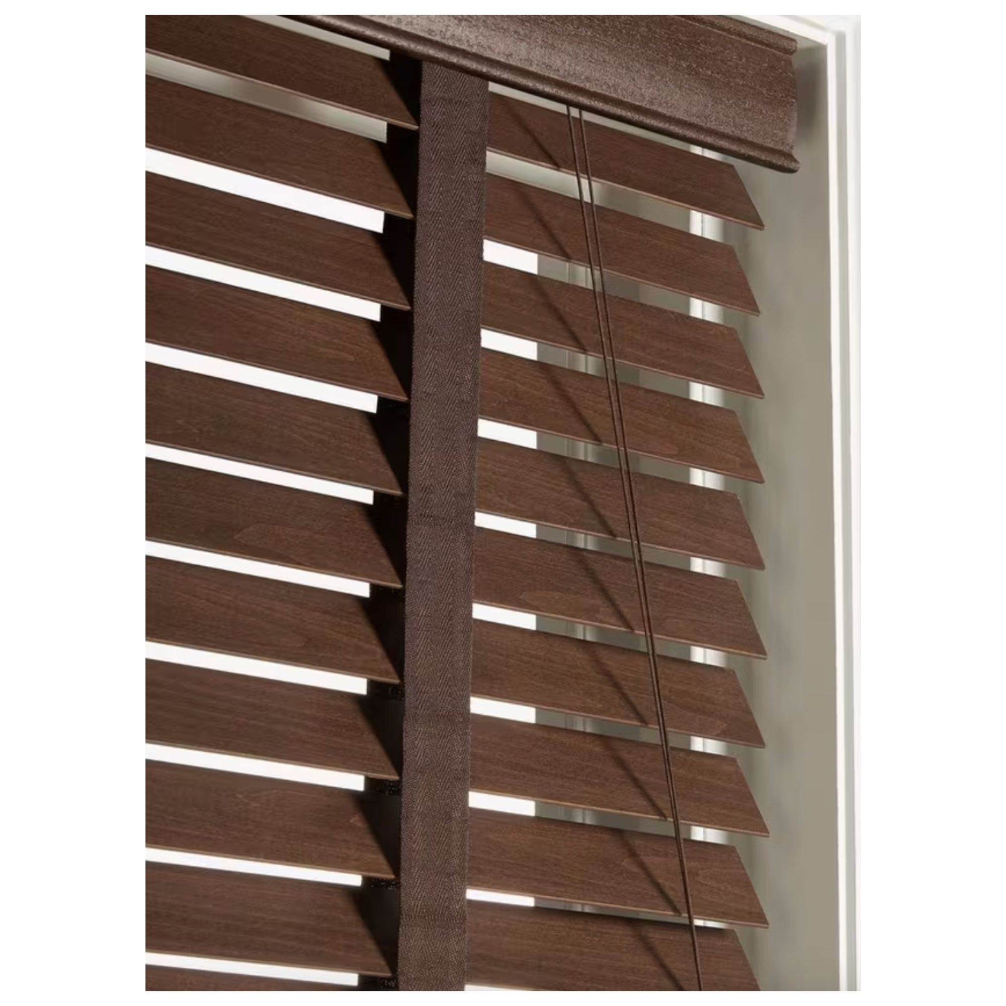 Wood Venetian Blind, 50mm Slats, Dark Oak, W80 x Drop 160cm