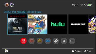 Resident Evil Village Cloud version on Switch icon on main menu