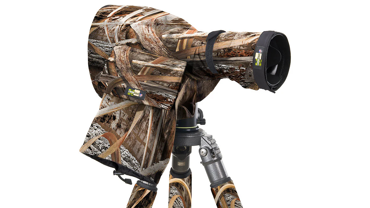LensCoat RainCoat in camo on a white background