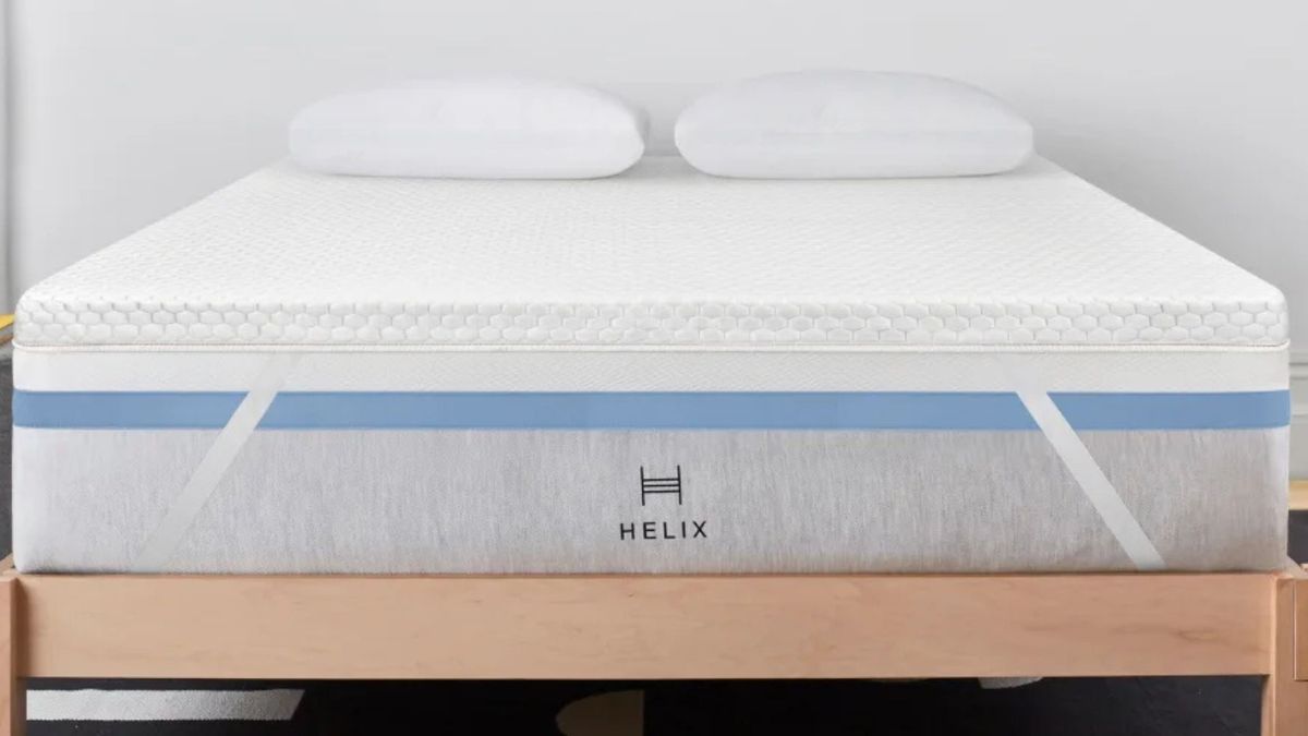 The Helix GlacioTex Premium Mattress Topper on top of a Helix mattress