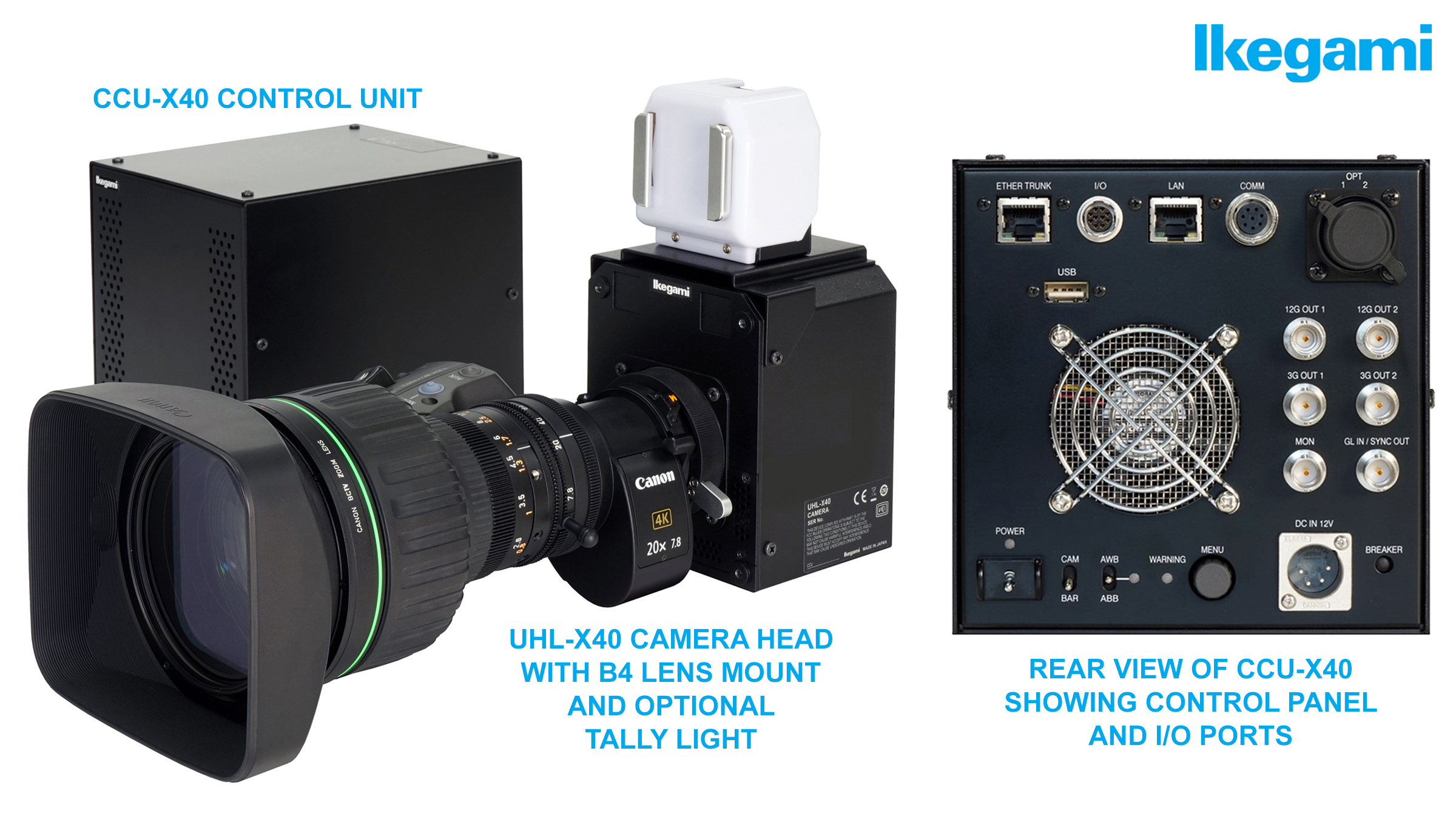 Ikegami UHL-X40 Ultra-Compact 4K-UHD HDR_Camera and the CCU-X40 control unit