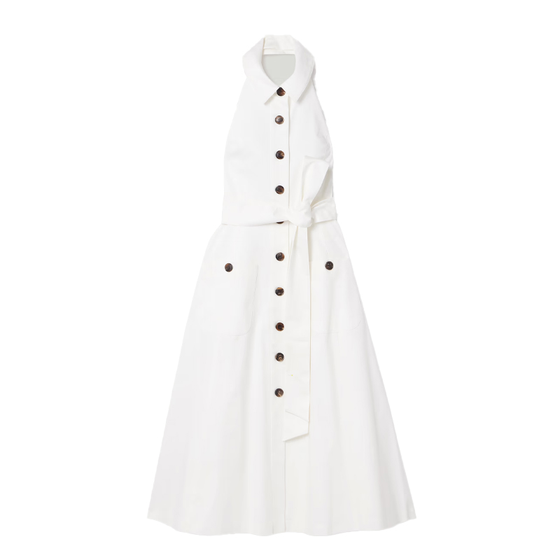 White sleeveless dress, Caroline Herrera