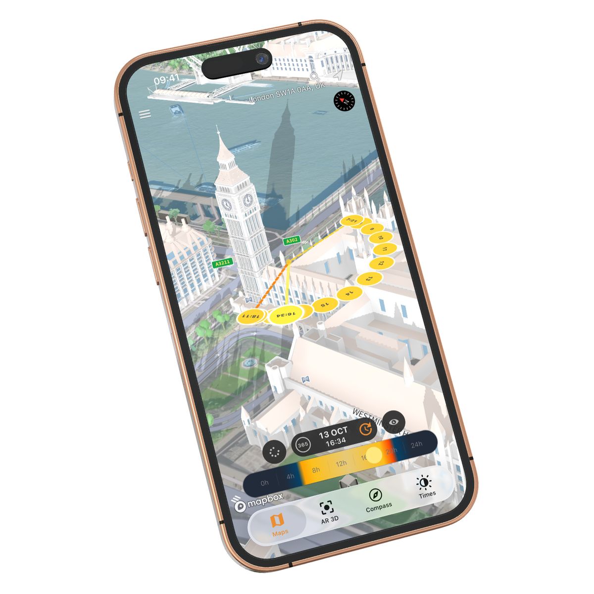The SunQuest app on an iPhone