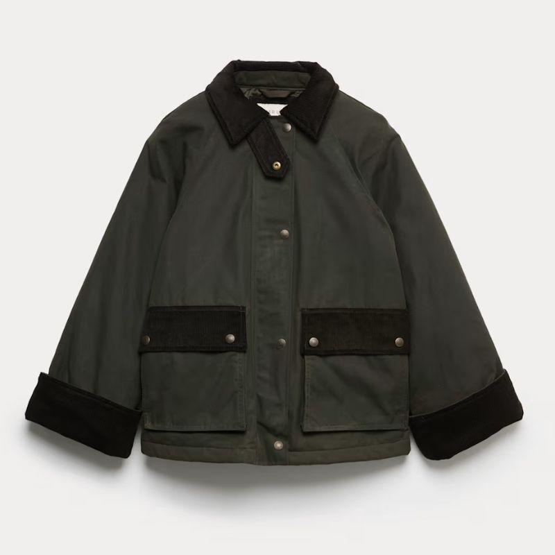 dark green wax jacket