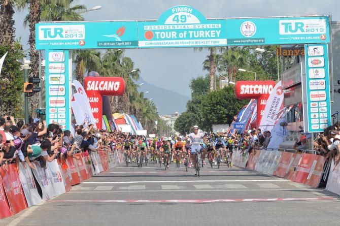 Marcel Kittel (Team Argos-Shimano) wins the opening stage of the 2013 Tour of Turkey.