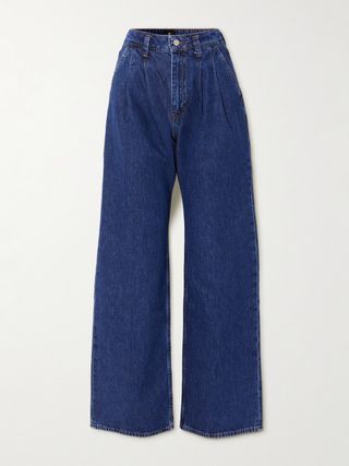 Carrie Pleated High-Rise Straight-Leg Jeans