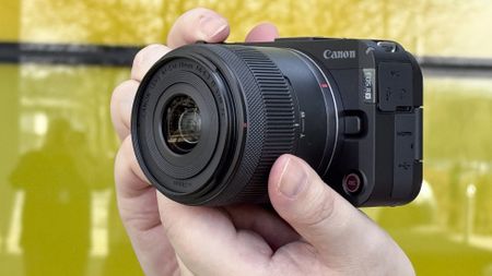 Canon RF 14-30mm f/4-6.3 STM PZ lens mounted to a Canon EOS R50 V