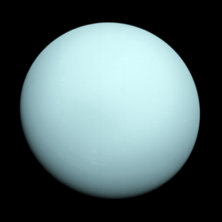 A photo of Uranus from NASA's Voyager 2 spacecraft, which flew by the planet in 1986.