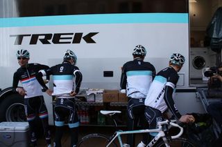The Leopards stock up on fuel for the four-hour training ride