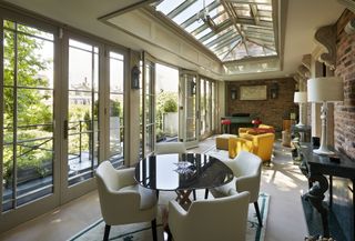 living room orangery and large roof lantern