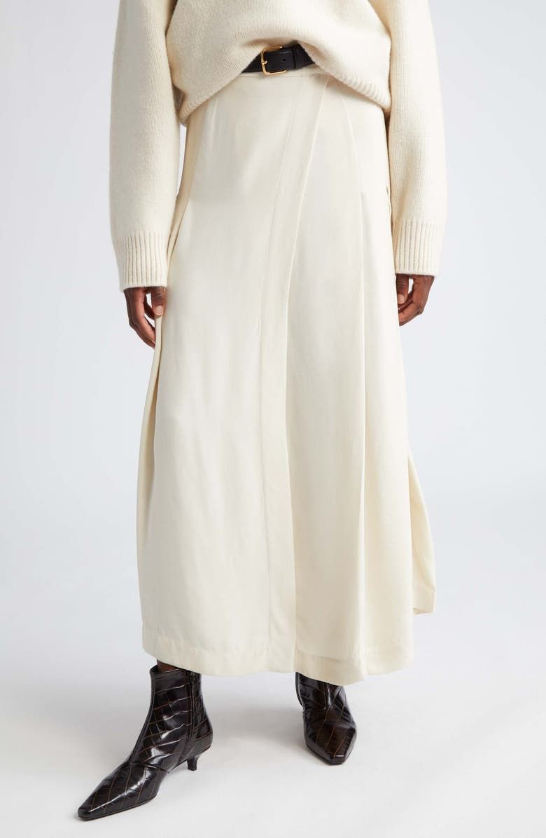 Pleated Wrap Skirt