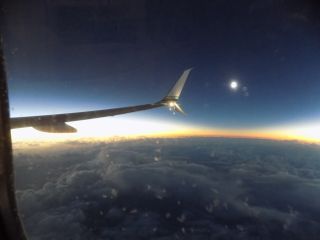 Another view of the total solar eclipse of March 8, 2016, as seen by Space.com skywatching columnist and other passengers aboard Alaska Airlines Flight 870 from Alaska to Hawaii.