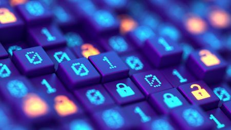 Coding hacking database lock illustration