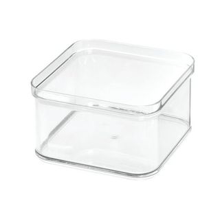 iDesign Crisp BPA-Free Plastic Stackable Refrigerator Square Storage Bin, Clear, 6.32