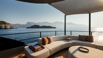 The upper deck on Rossinavi's M/Y HEED