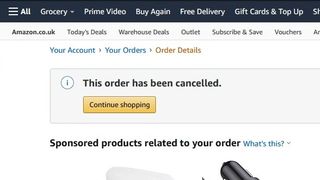 How to cancel an Amazon order on PC step 4: Check for cancellation confirmation