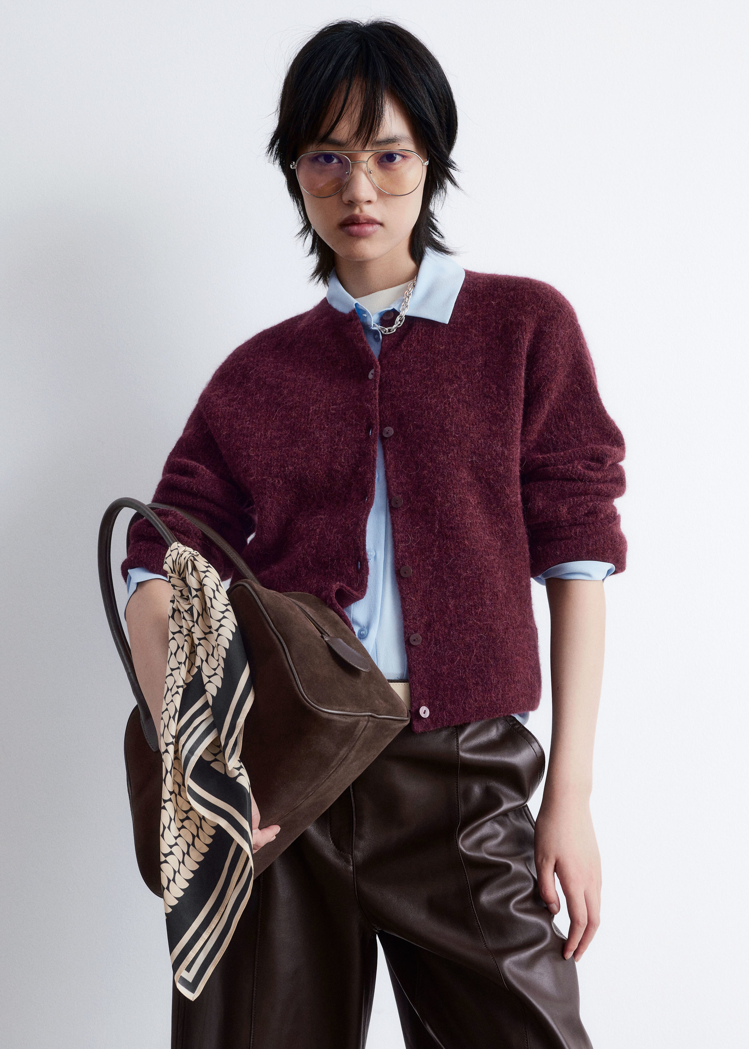 Alpaca-Blend Knitted Cardigan