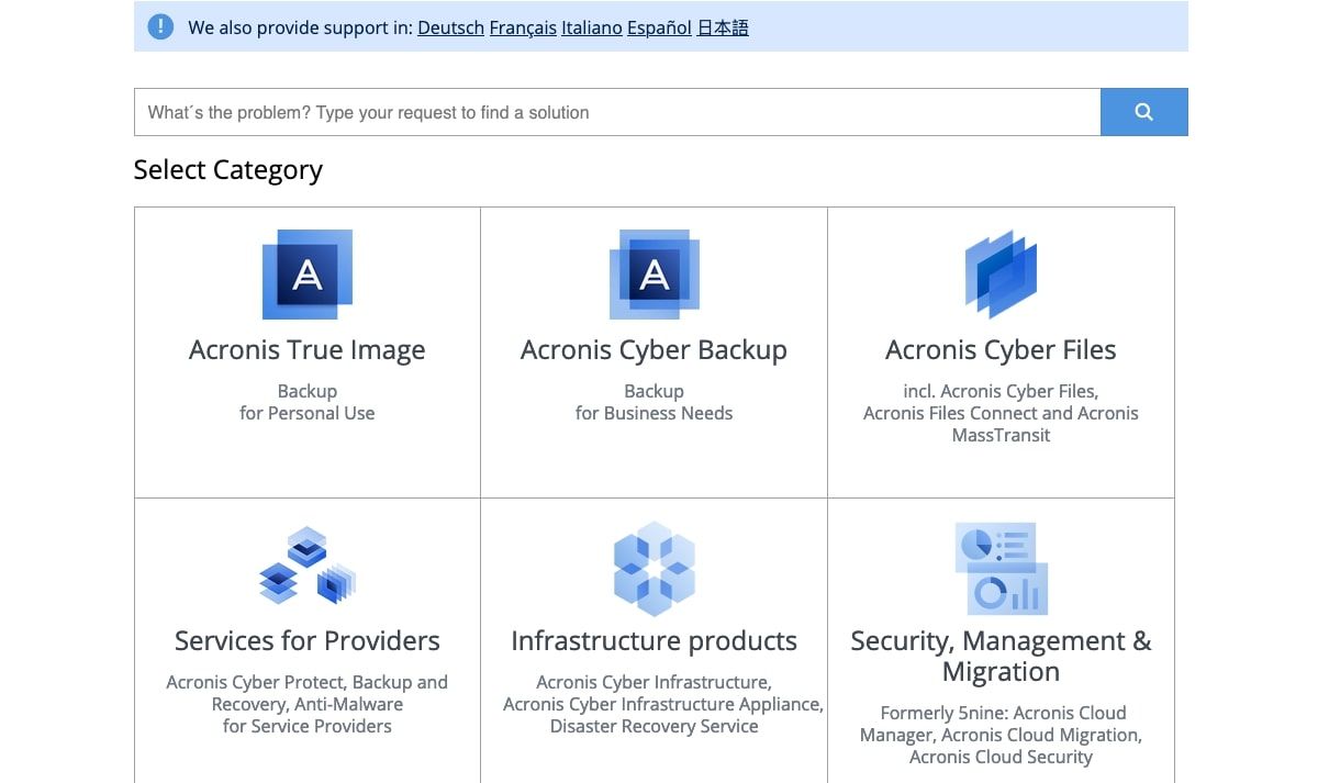 Acronis knowledge base