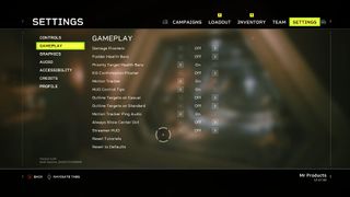 Aliens: Fireteam Elite gameplay settings menu