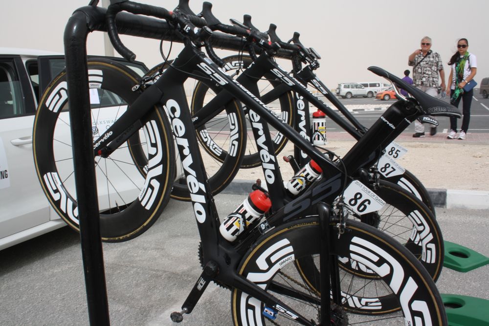 The MTN Cervelo bikes at the start of stage 3