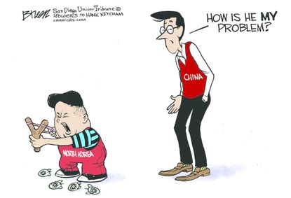 Political Cartoon International North Korea China responsible Dennis the Menace