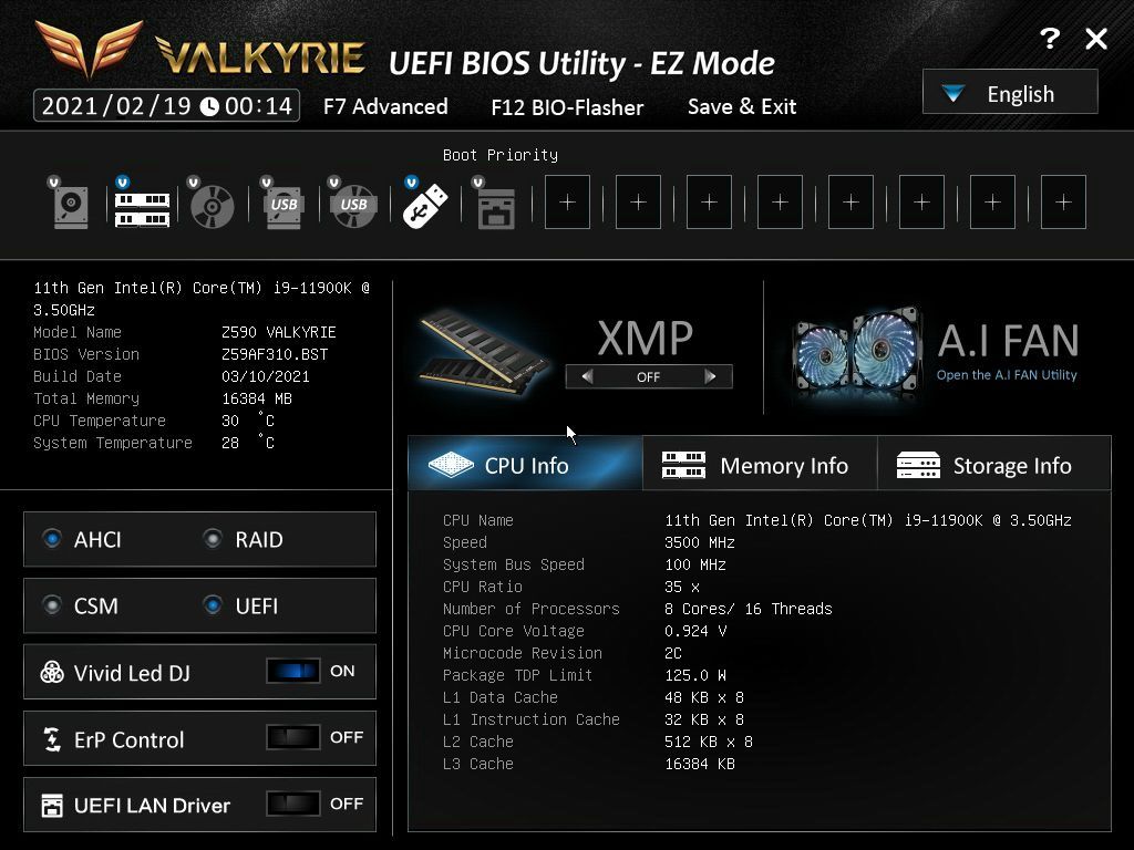Biostar Z590 Valkyrie BIOS
