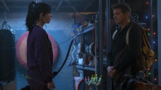 Hailee Steinfeld and Jeremy Renner in Hawkeye