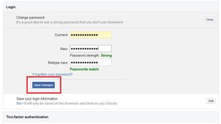 How to change password on Facebook