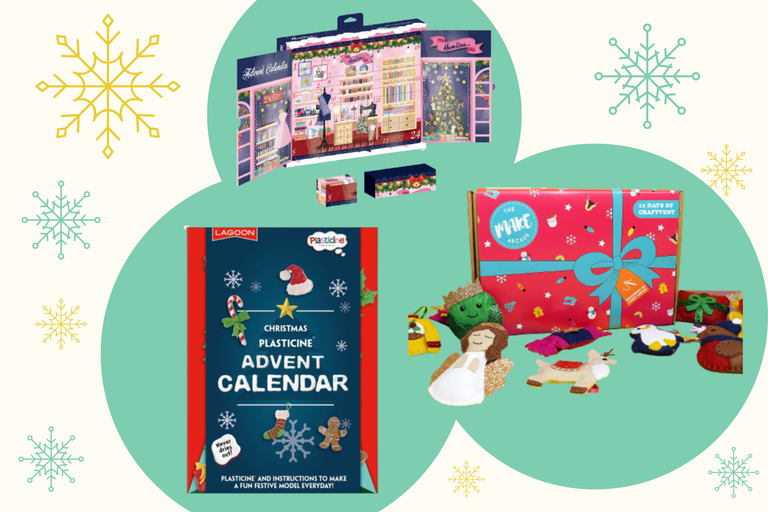 a collage of the best craft advent calendars 2021