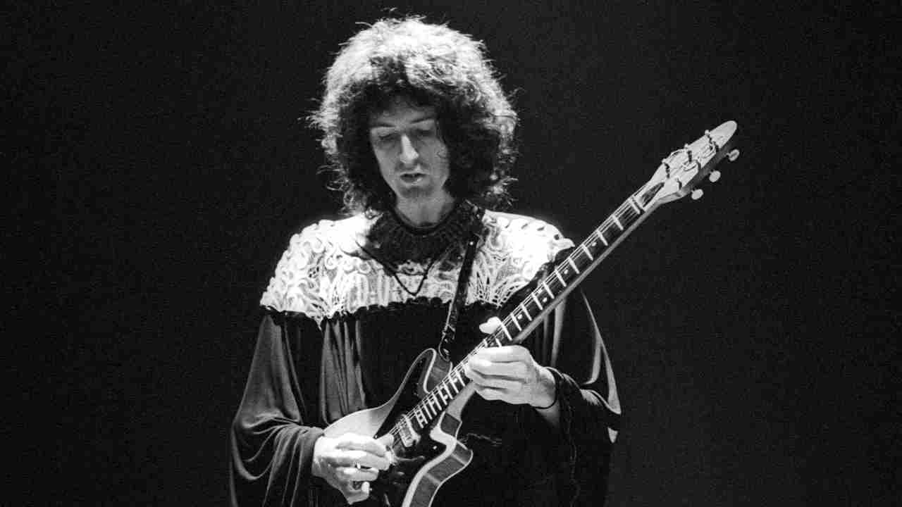 Queen&amp;rsquo;s Brian May performing live in 1974
