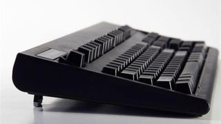 A Das Keyboard on a white surface