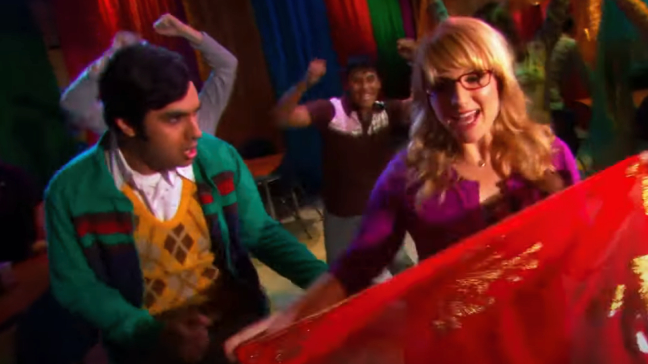 Raj and Bernadette dancing in The Big Bang Theory