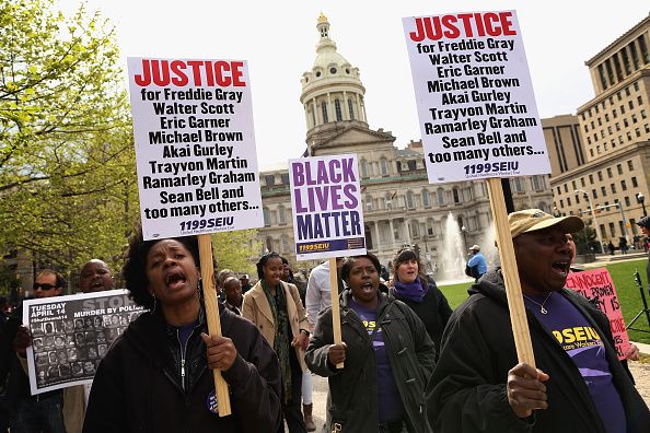 Protesters in Baltimore.