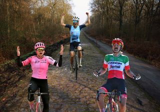 Composite images from Paris-Roubaix Femmes