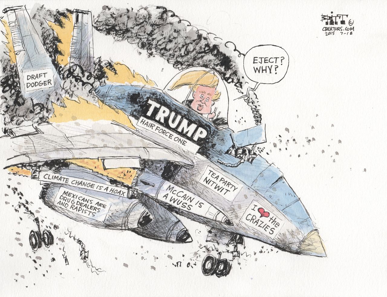 Political cartoon U.S. Donald Trump