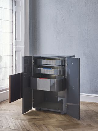 Inside, the All Aid Wellness Cabinet (shown here in its smaller size) includes metal colour-coded drawers