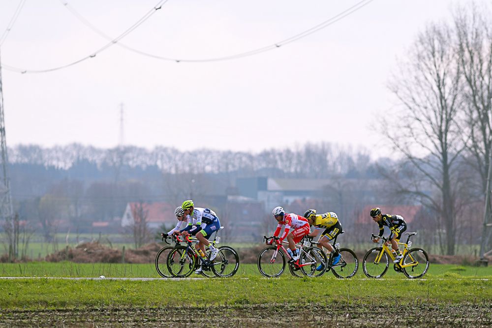 The day's breakaway at Nokere Koerse
