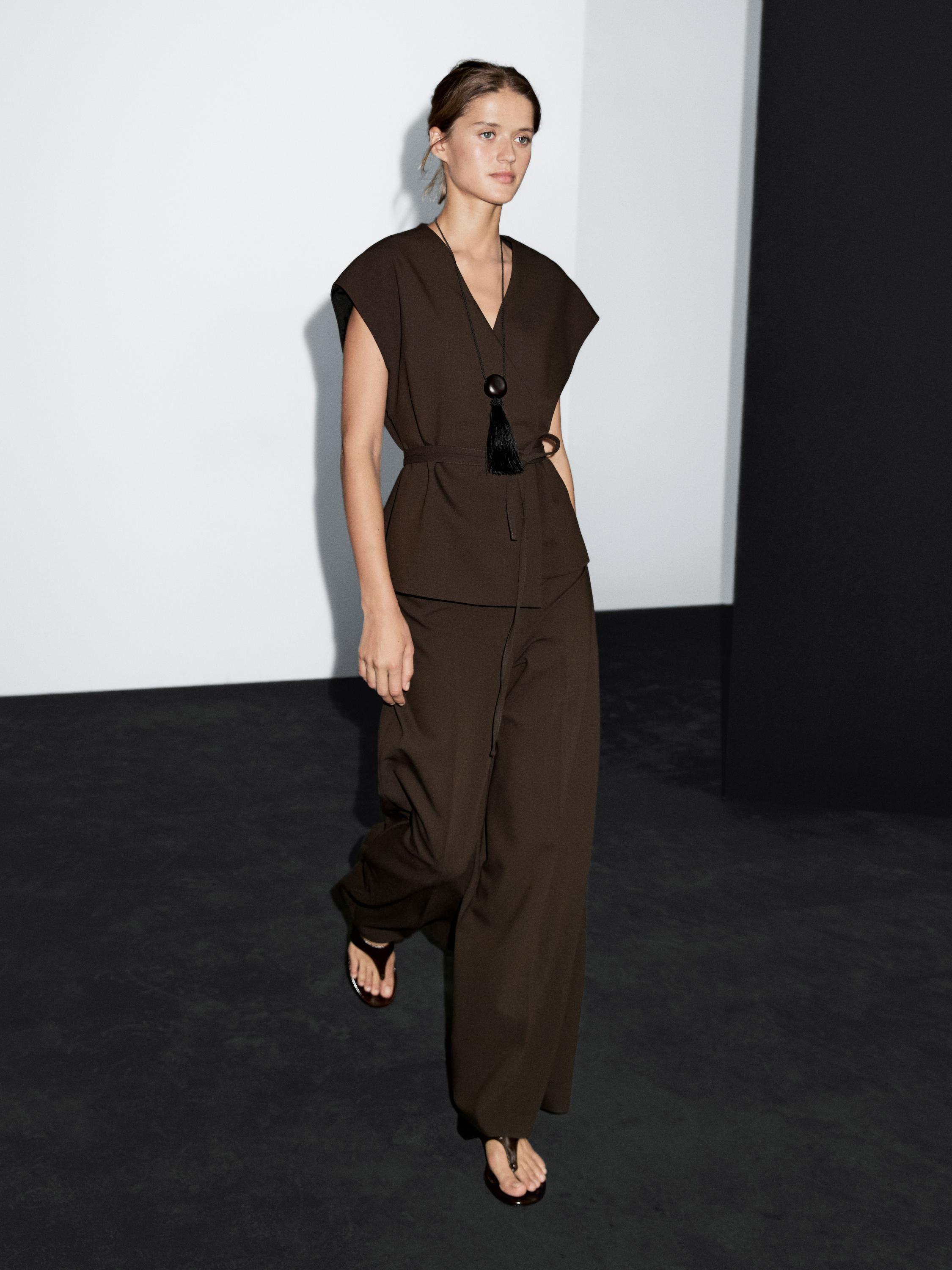 Massimo Dutti, crossover kimono and tie