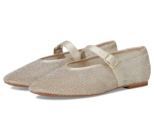 Steve Madden Women's Dreaming Ballet Flat, Light Gold Mesh, 8.5