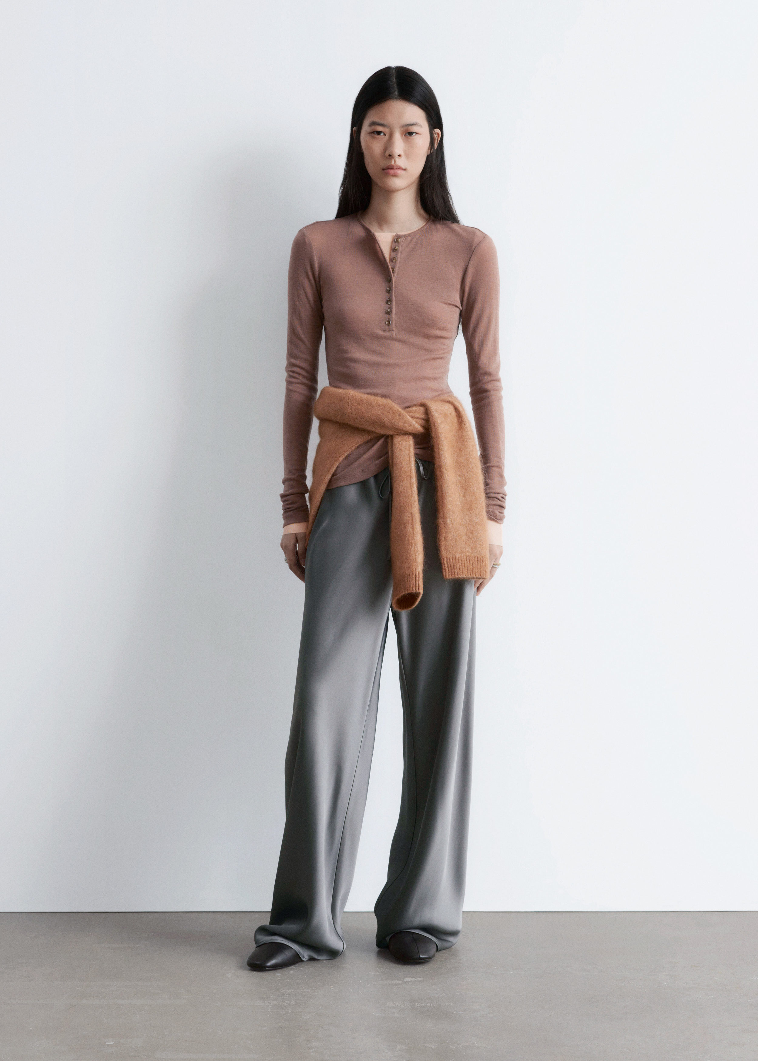 Drawstring Satin Trousers