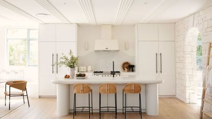 all-white kitchen in renovation project