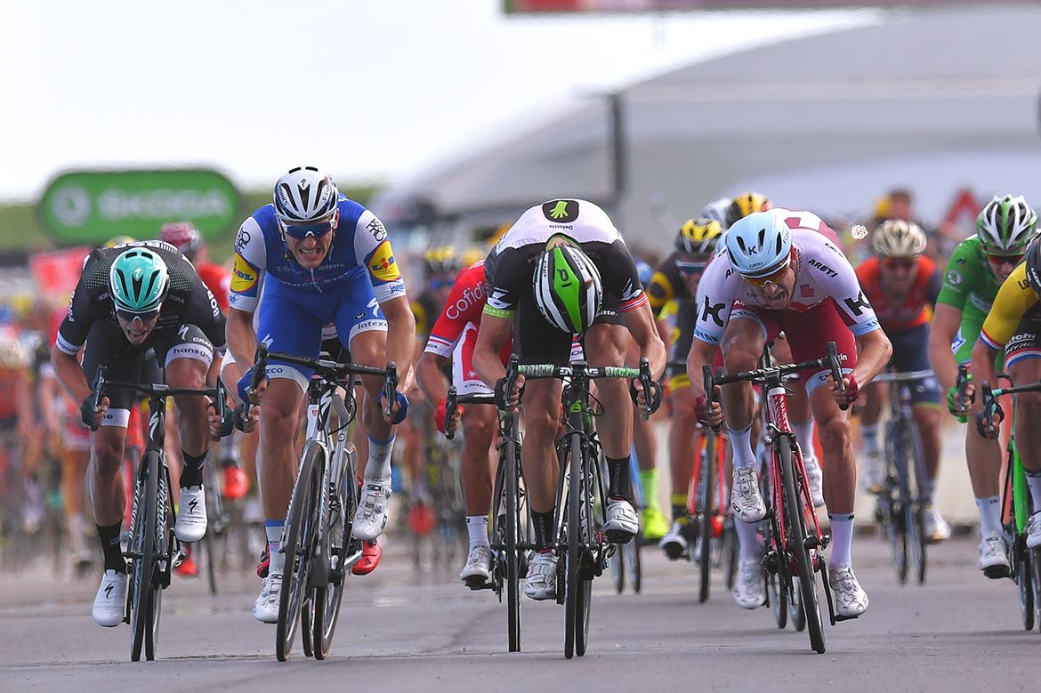 The sprint to the stage 7 finish line at the Tour de France