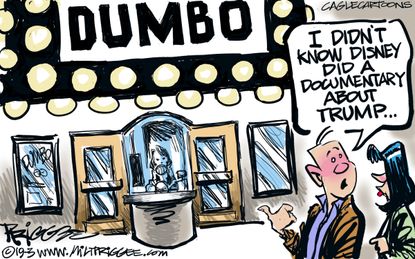 Political Cartoon U.S. Disney Dumbo Trump documentary