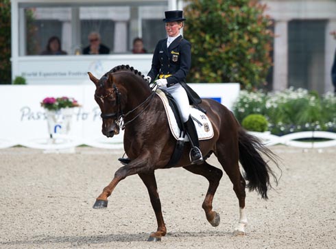 Helen Langehaneberg (GER) &amp; Damon Hill in Aachen CHIO Nations Cup 2013